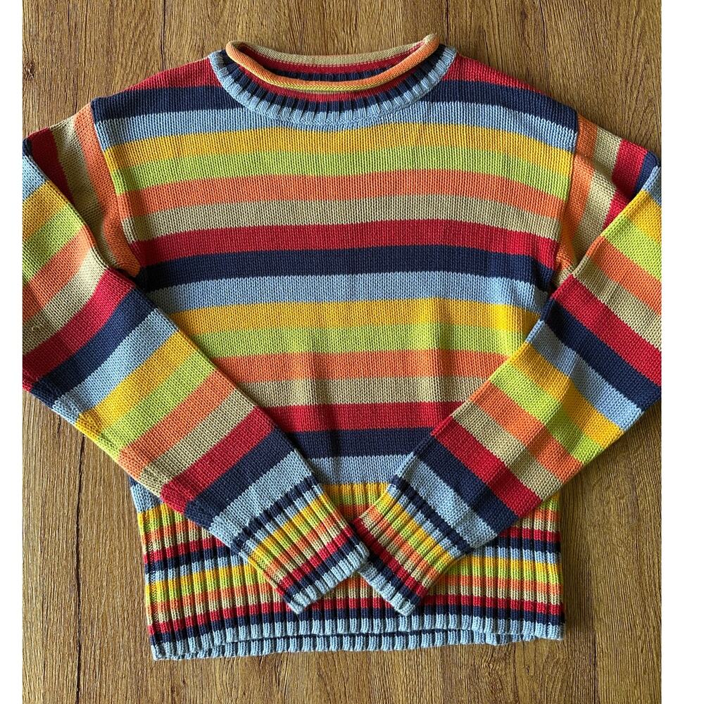 Ur It Vintage Rainbow Color Chunky Sweater Size XS